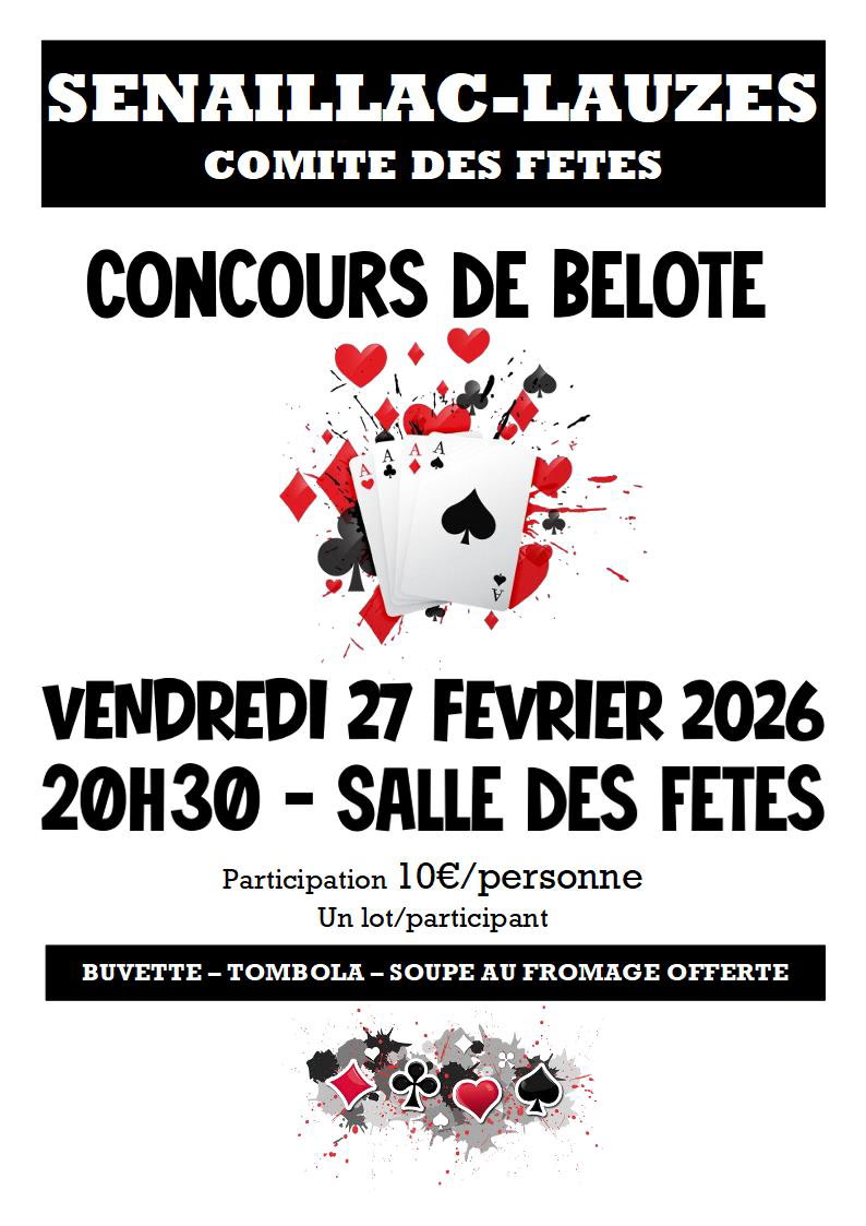 Concours de Belote à Sénaillac-Lauzès