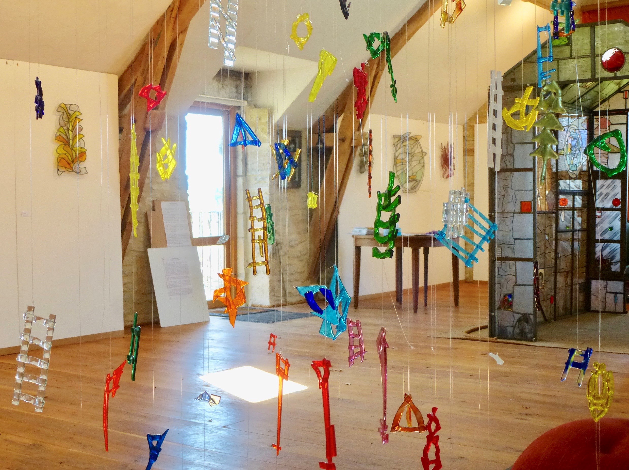 Visite Atelier d'artiste vitrail d'art contemporain Léo Amery