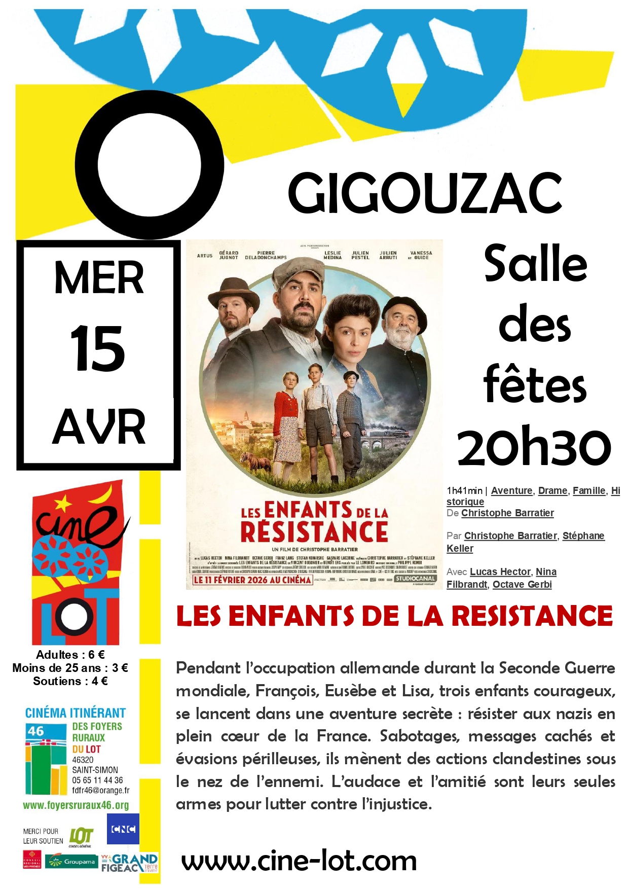 Ciné-Lot : "Les enfants de la résistance" — visuel événement