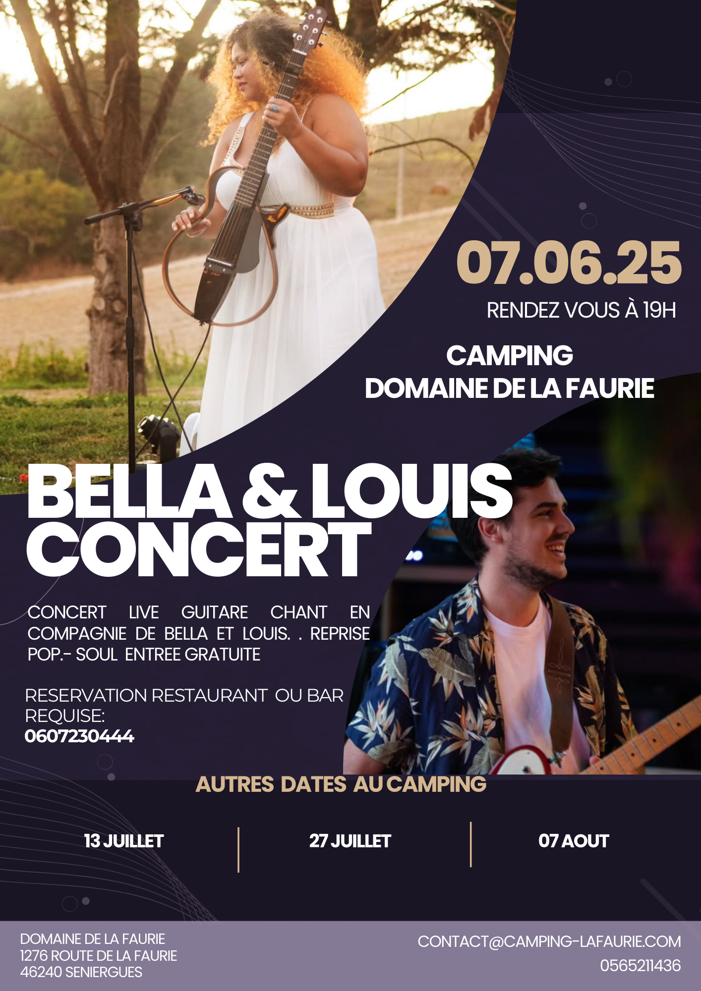 Bella et Louis en concert au Camping du Domaine de la Faurie