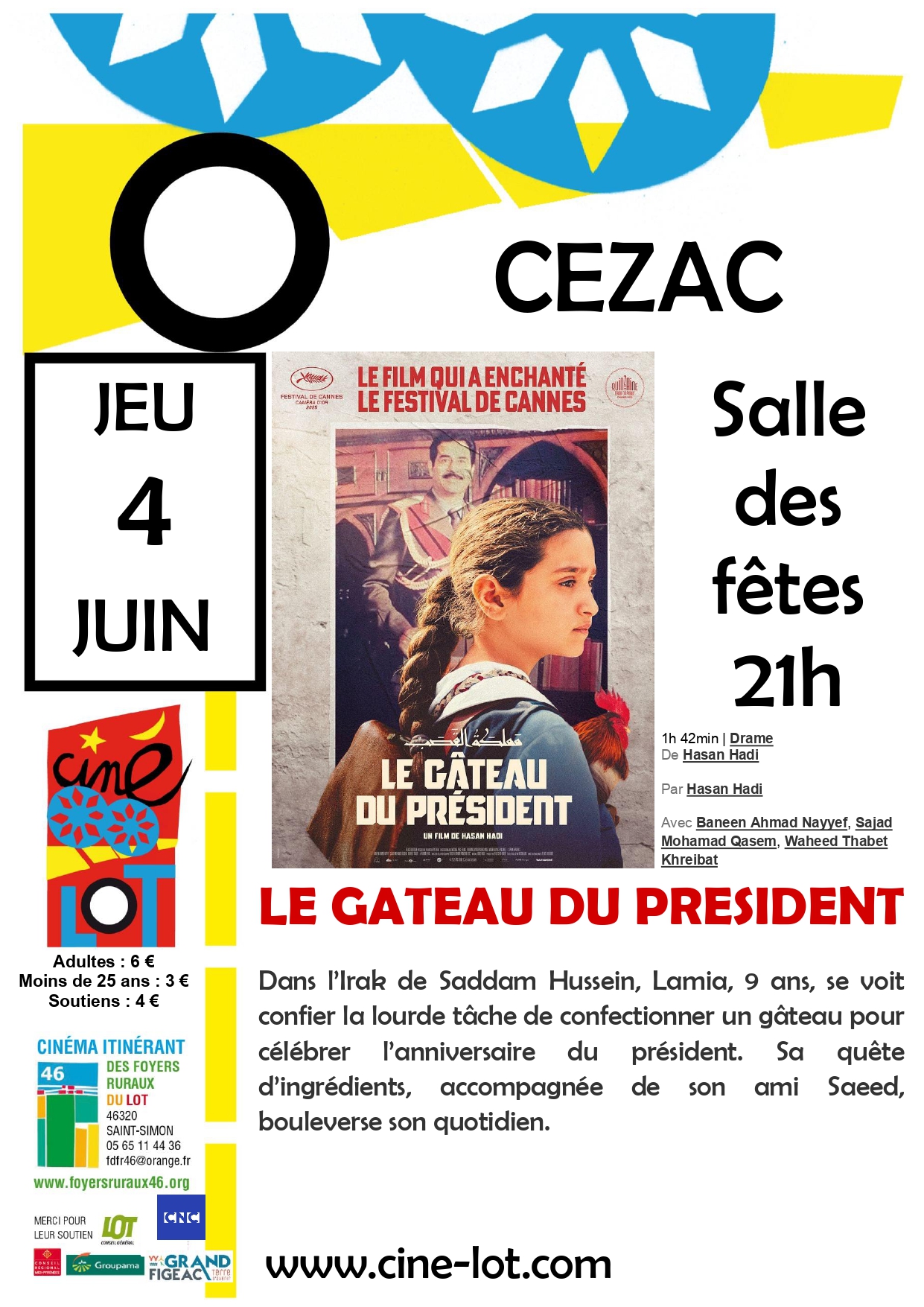 Ciné-Lot : "Le gâteau du président" — visuel événement