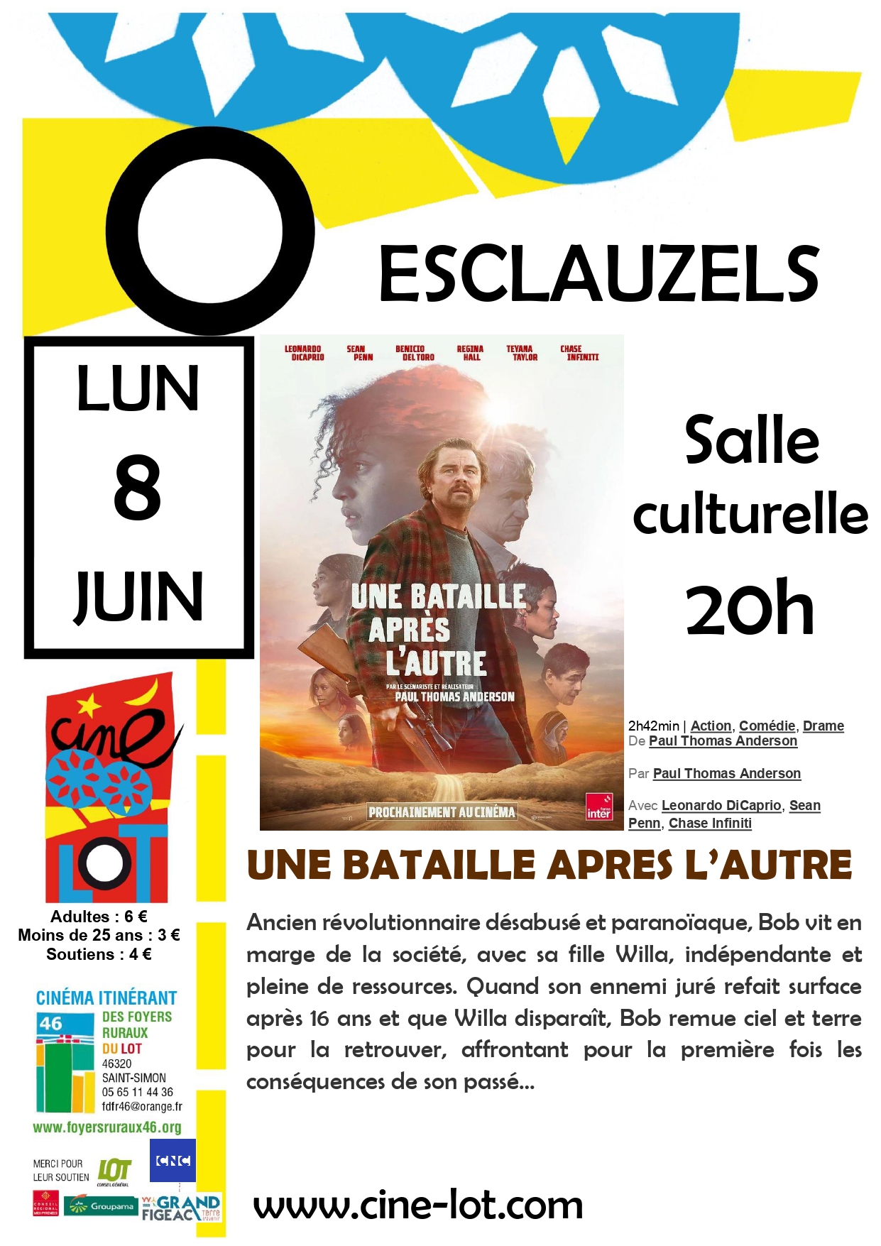 Ciné-Lot à Esclauzels: "Une bataille après l'autre" — visuel événement