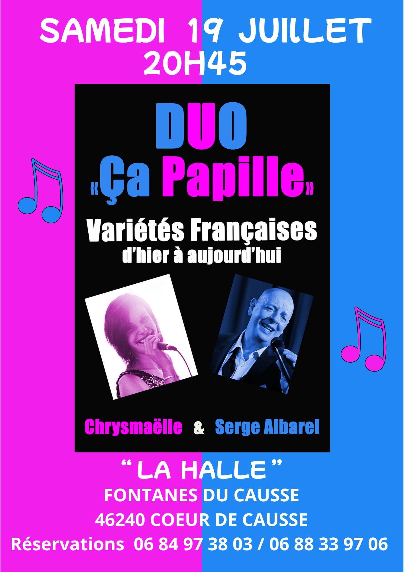 Concert à Fontanes du Causse, Duo "ça papille"