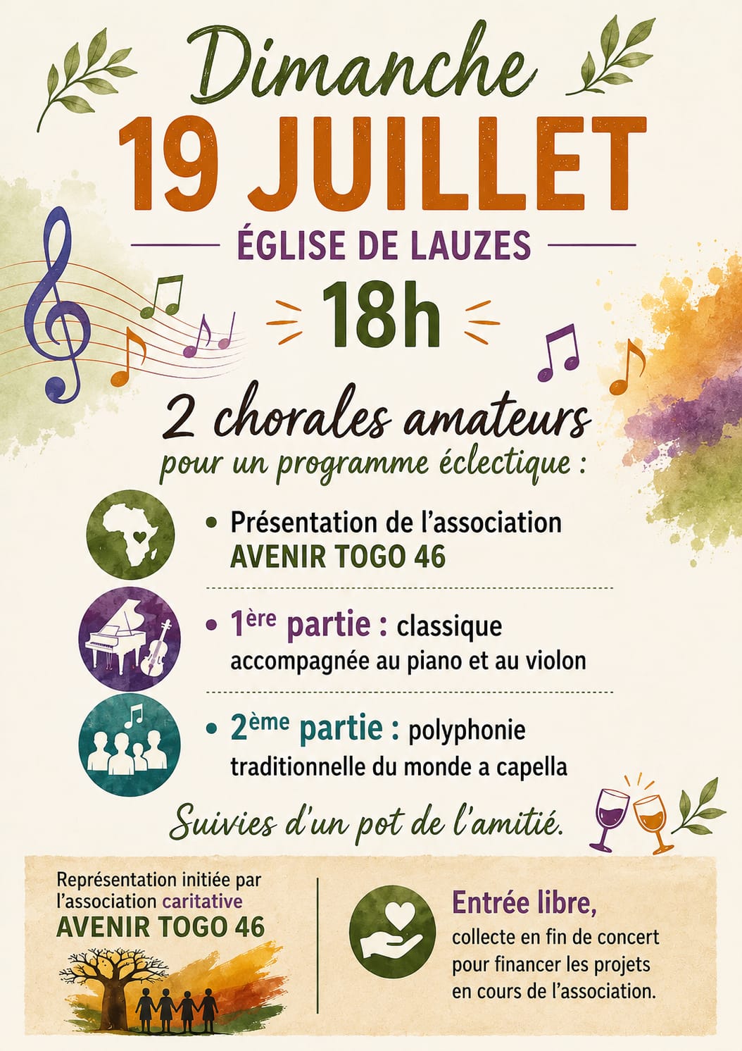 Chorales amateurs, en faveur de l'association Avenir Togo 46