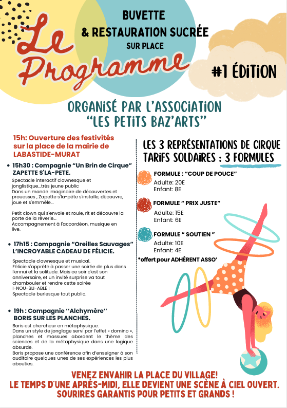 Les petits Baz'arts sur la place, première édition ! Spectacles de cirque pour tout public., Cœur de Causse - photo 2