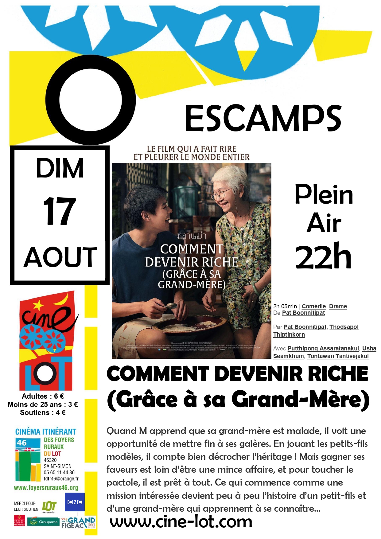 Ciné-Lot en plein air : "Comment devenir riche (Grâce à sa grand-mère)"