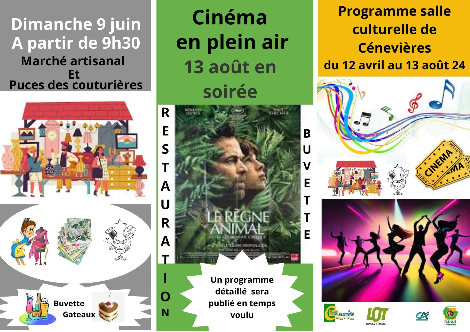 Cinéma en Plein Air et animation musicale