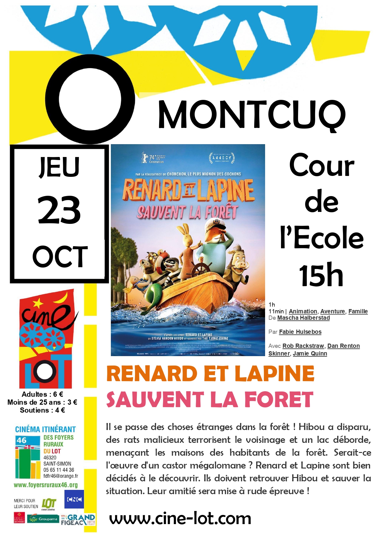 Ciné-Lot : "Renard et Lapine sauvent la forêt"