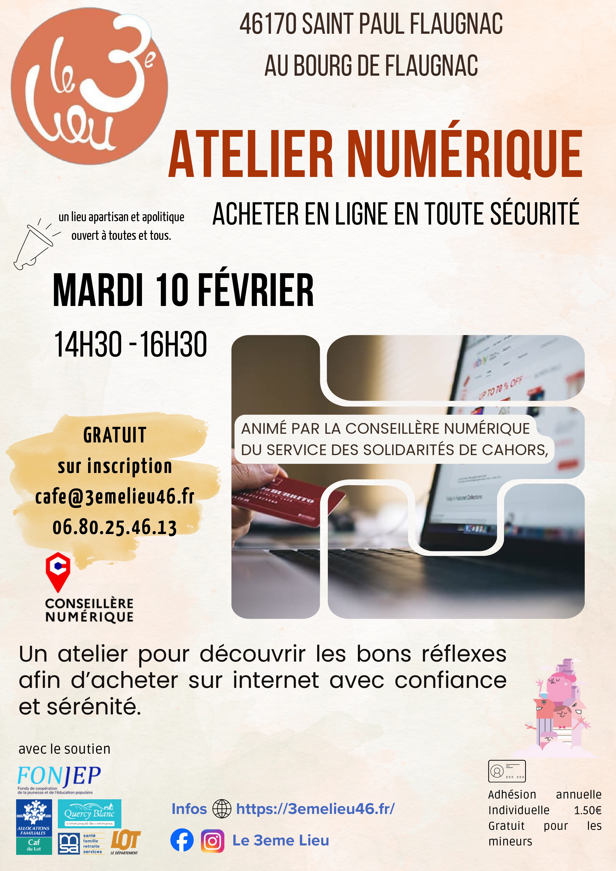 Atelier numérique : Acheter en ligne en toute sécurité au 3ème Lieu