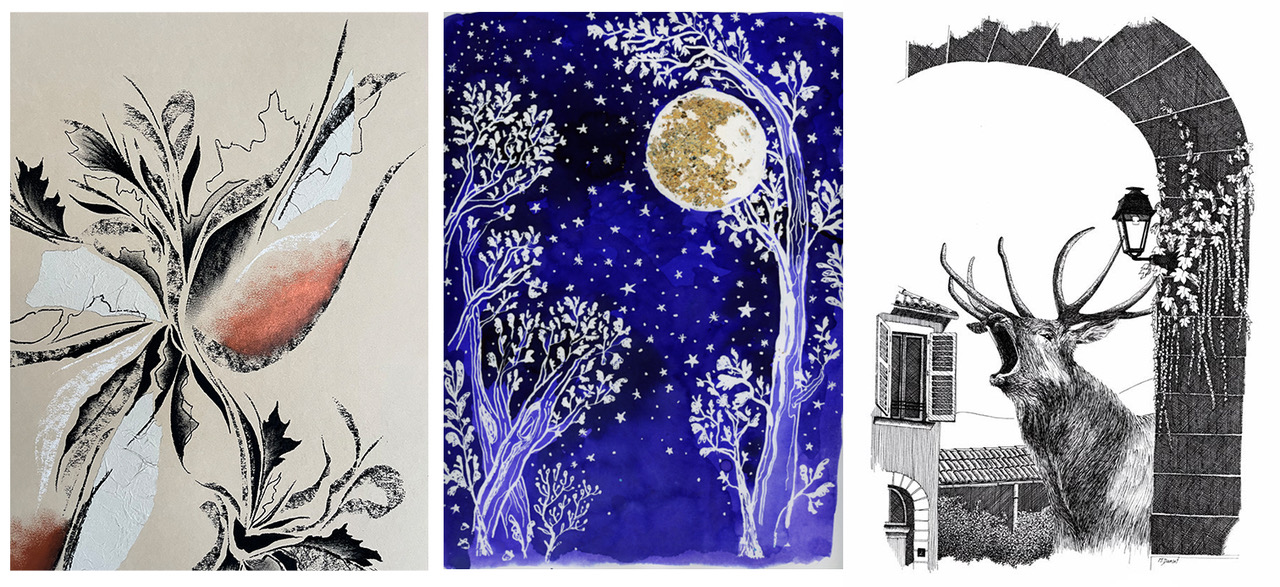 Exposition des oeuvres de  Maylis Lagarrigue, Tiffanie Ferro et Marion Danset - Traits d'union