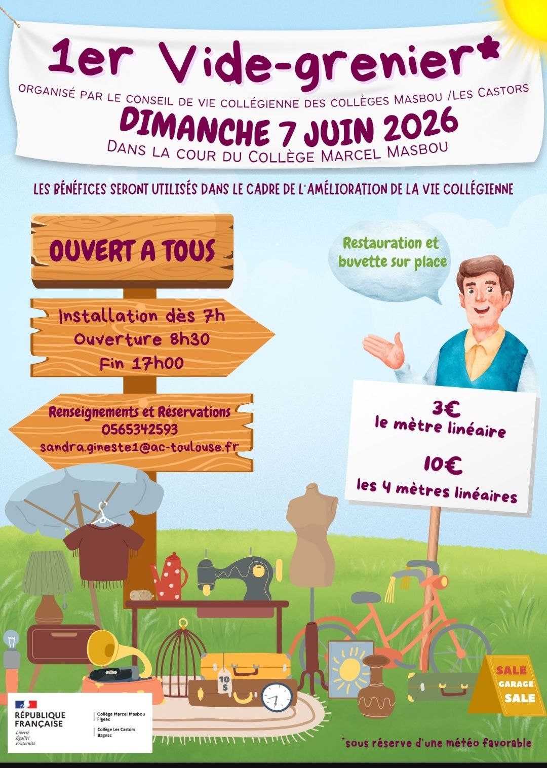Vide-greniers au collège Marcel Masbou à Figeac — visuel événement