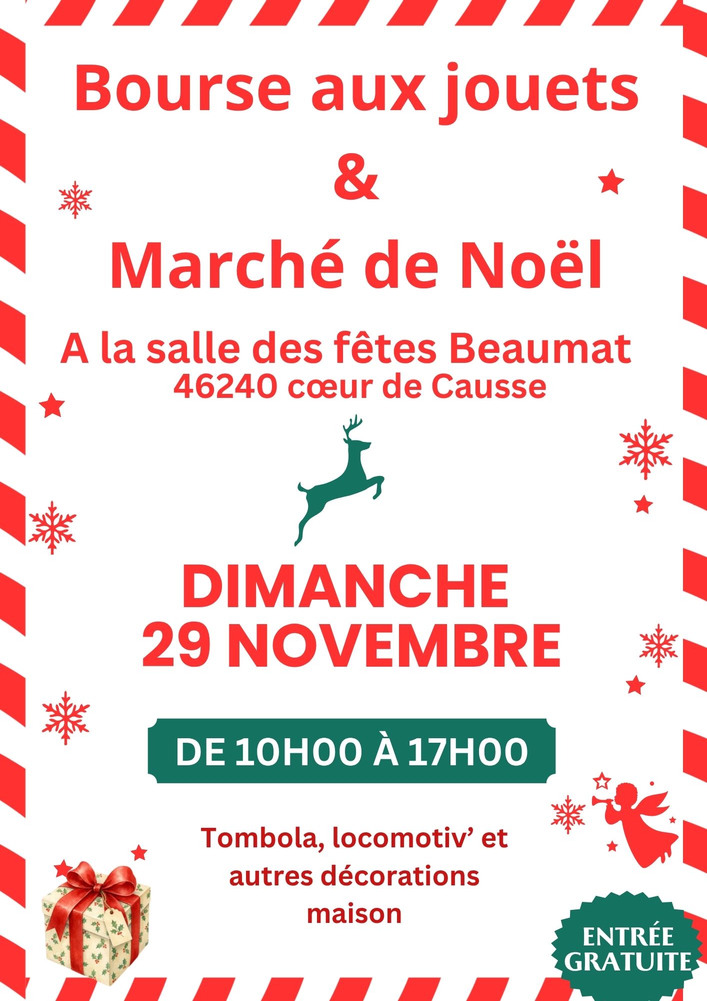 Affiche de Marché de Noel et bourse aux jouets à Beaumat