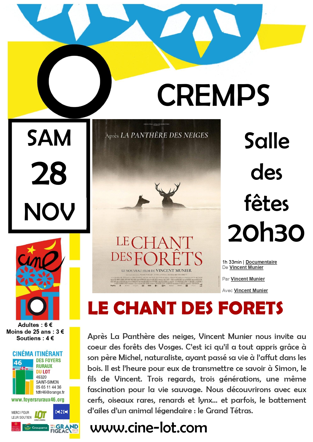 Ciné-Lot en plein air : "Le chant des forêts"