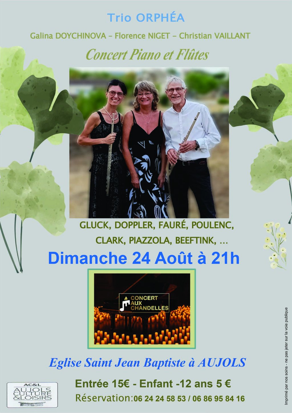 Concert à Aujols: Trio Orphéa