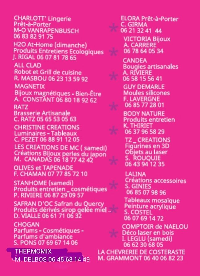 Salon de l'artisanat et vendeurs à domicile