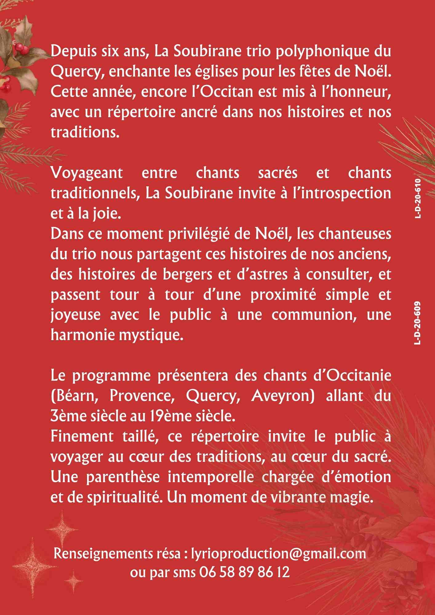 Concert de Noël : La Soubirane