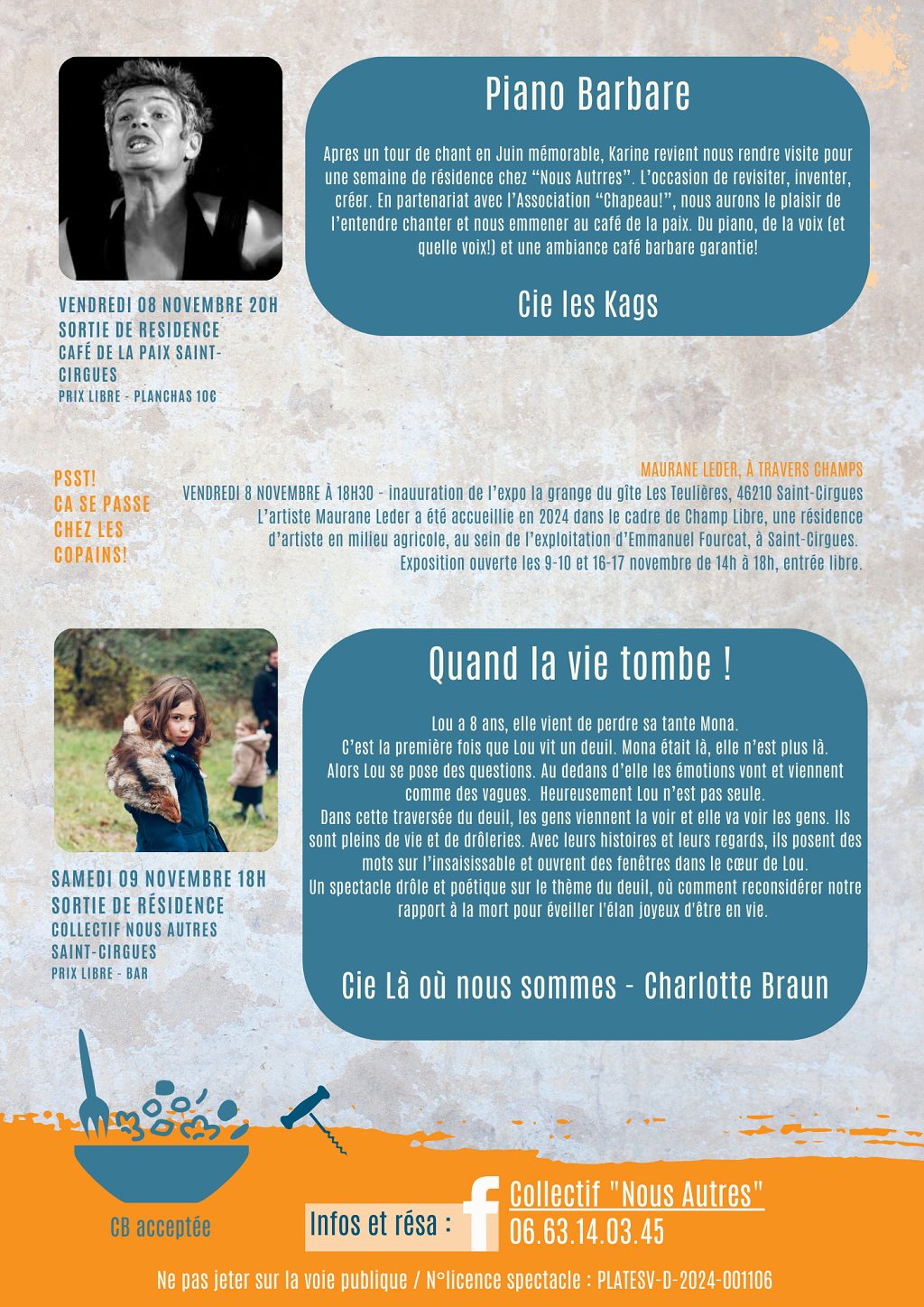 Spectacle "quand la vie tombe", sortie de résidence -Cie la où nous sommes-