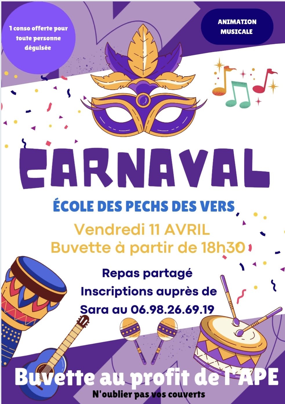 Carnaval à l'école des Pechs-du-Vers