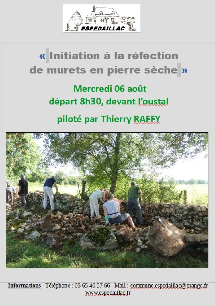 Journée d'initiation à la réfection des Murets en pierre sèche.