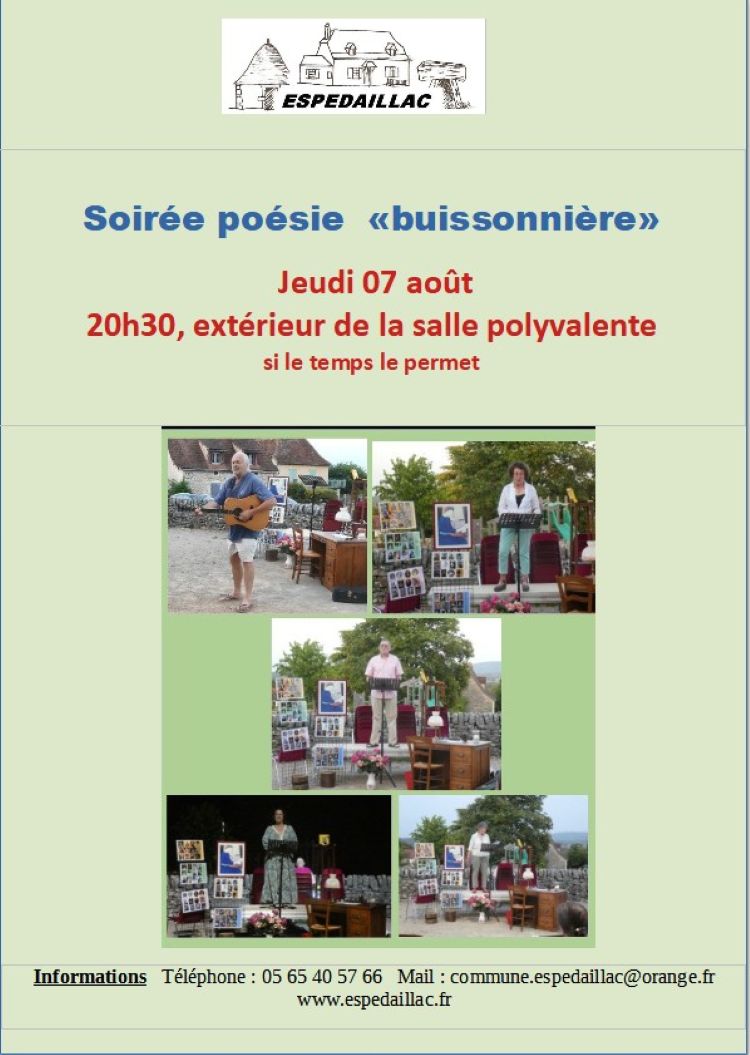 Soirée poésie à Espédaillac : « Poésie buissonière »