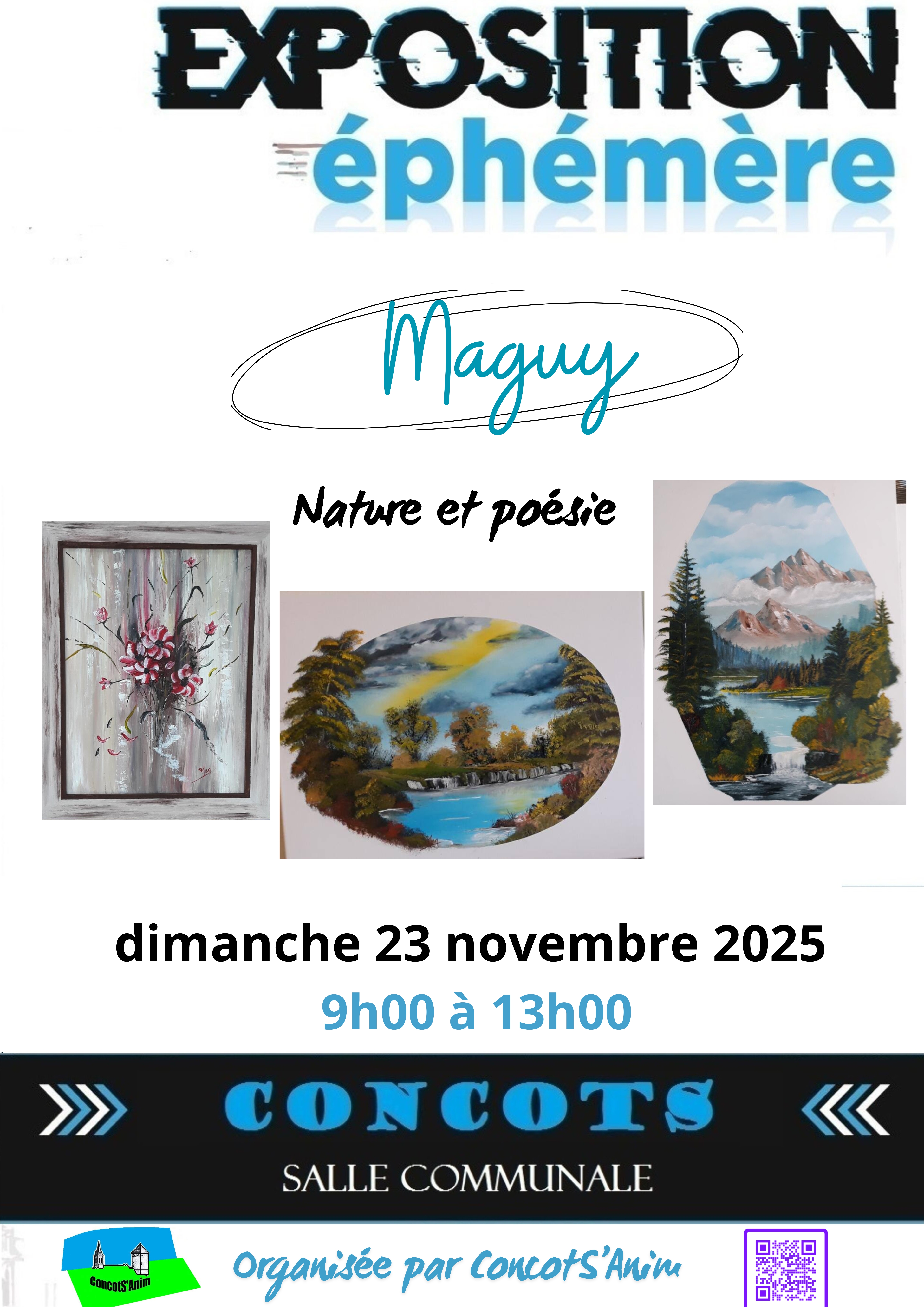 Exposition éphémère de Maguy au foyer rural de Concots