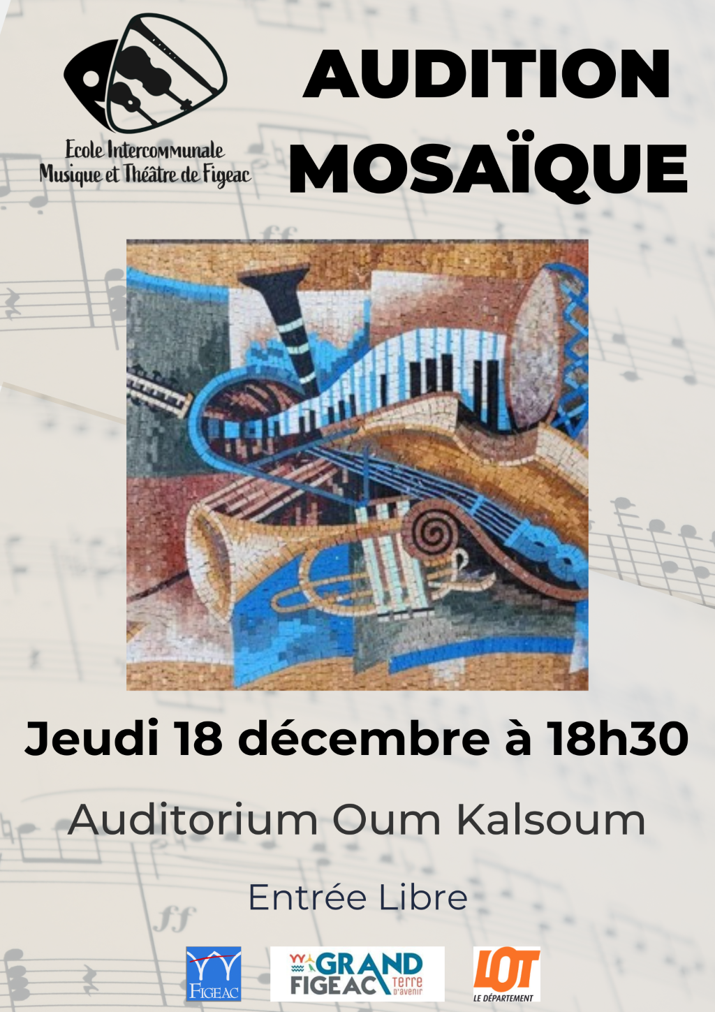 Audition Mosaïque, école de musique intercommunale de Figeac
