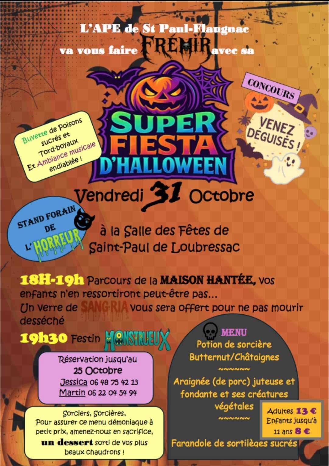 Super Fiesta d’Halloween par l'APE de Saint-Paul-Flaugnac