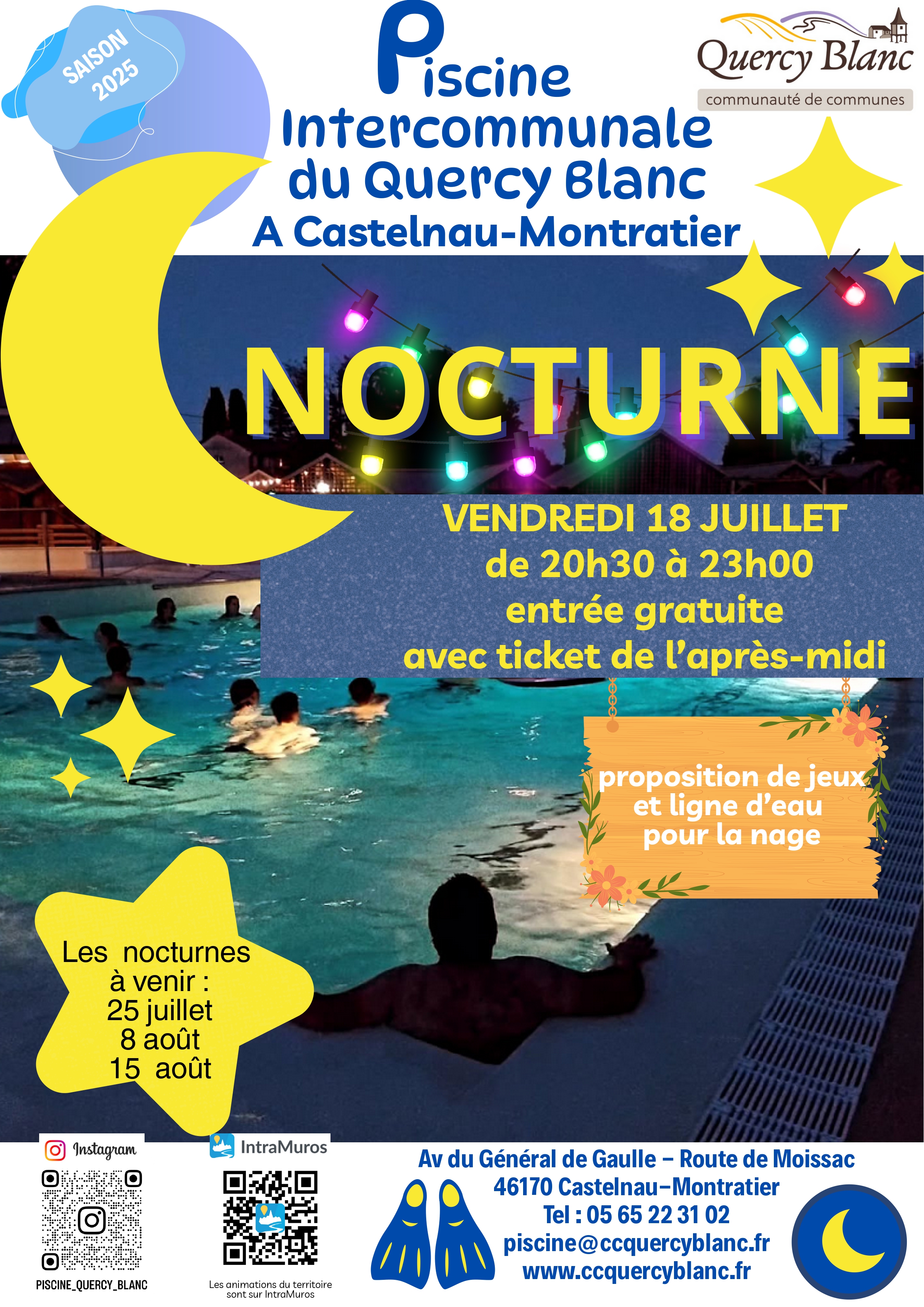 Nocturnes à la piscine intercommunale de Castelnau-Montratier