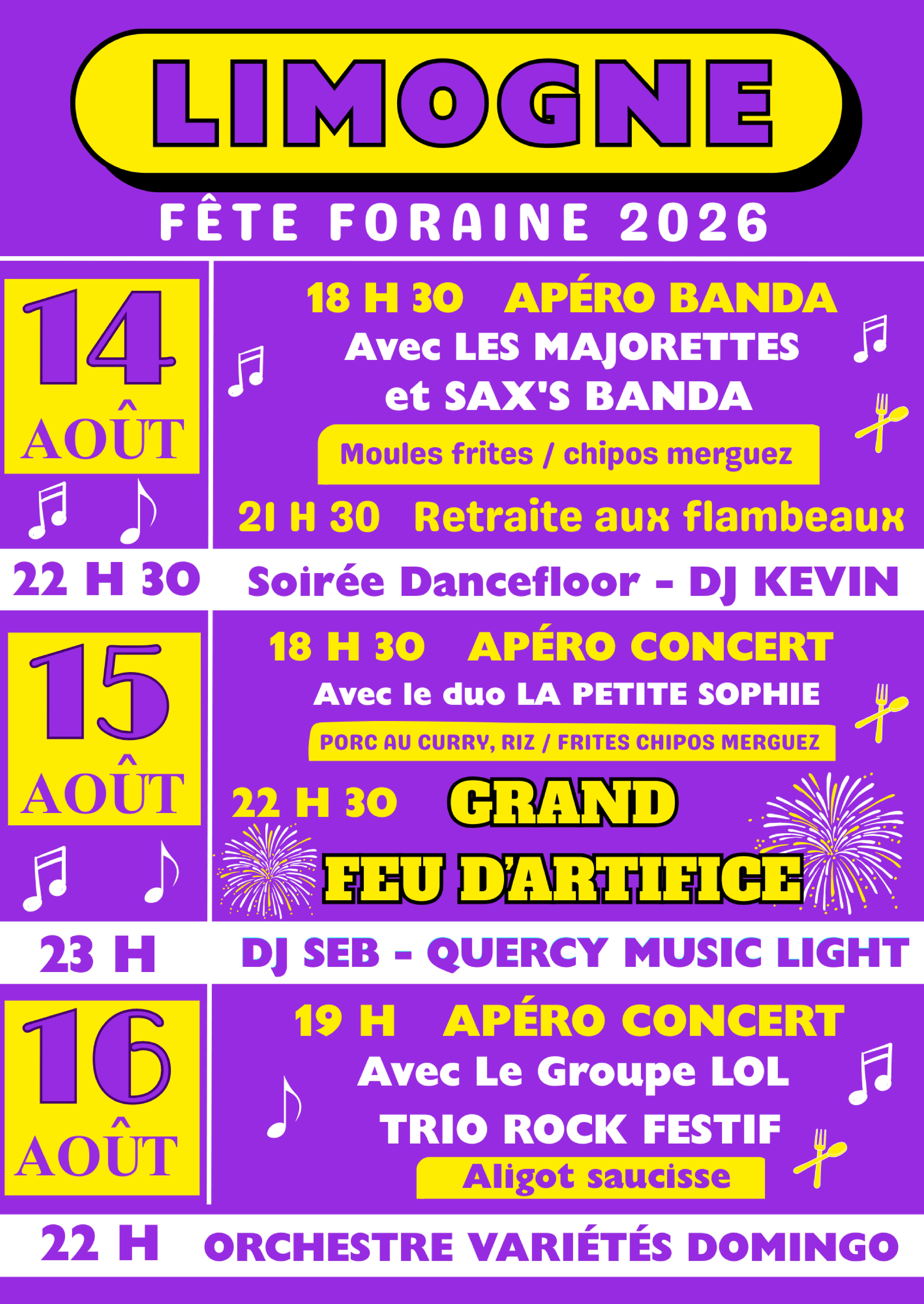 Fête votive de Limogne en Quercy