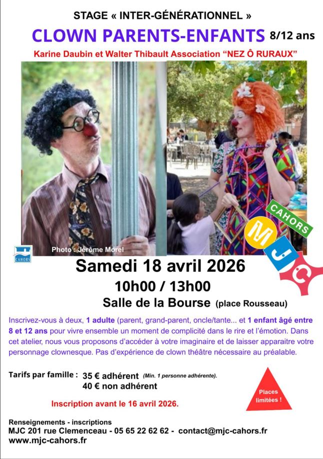 Stage clown parents-enfants