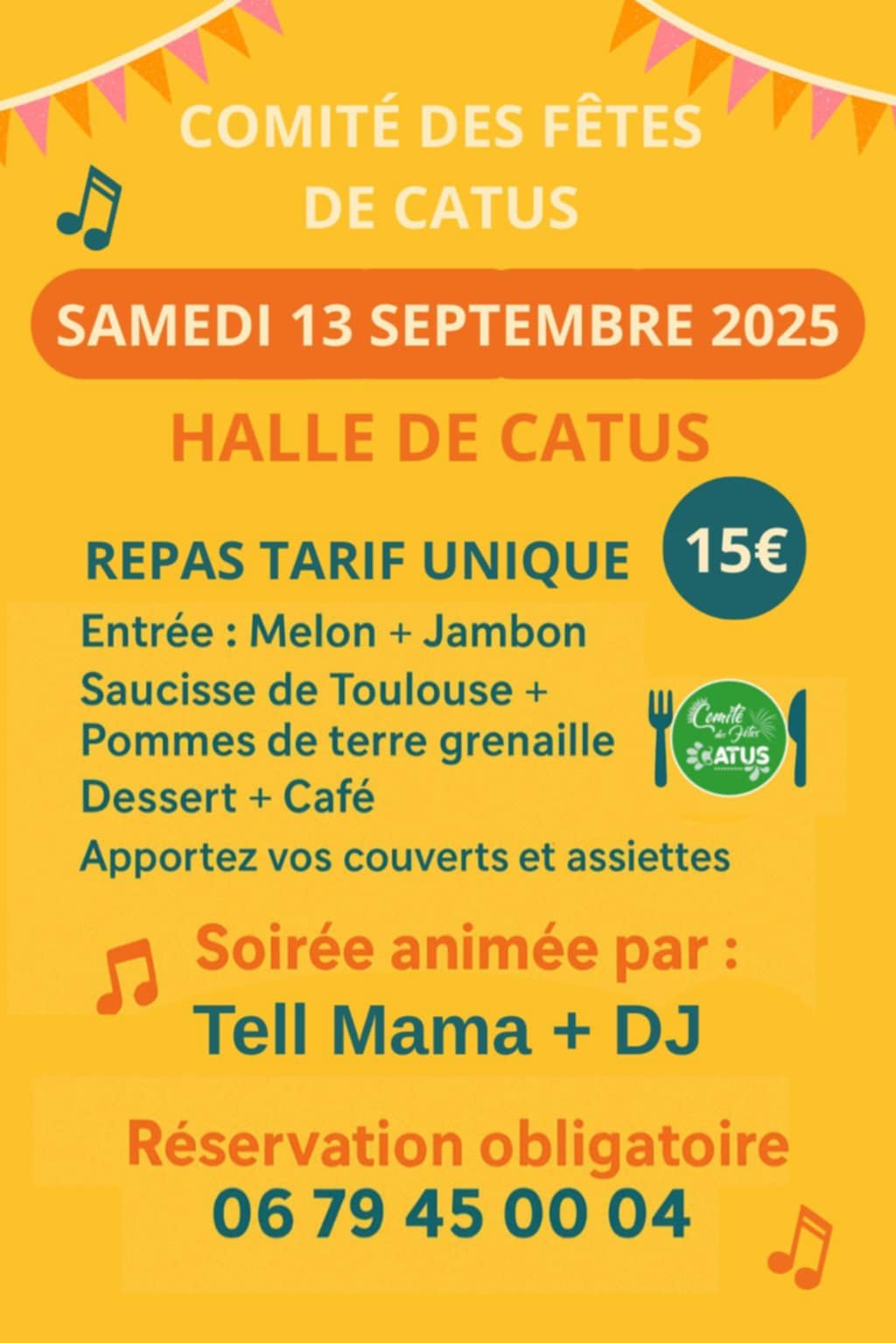 Repas du comité des fêtes à Catus