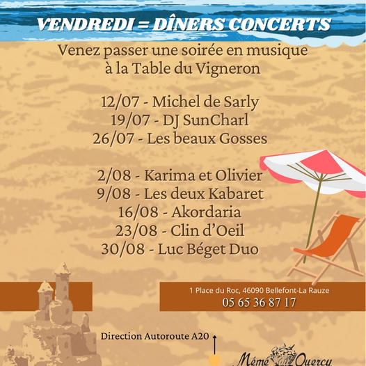 Dîners-concerts à La Mémé du Quercy