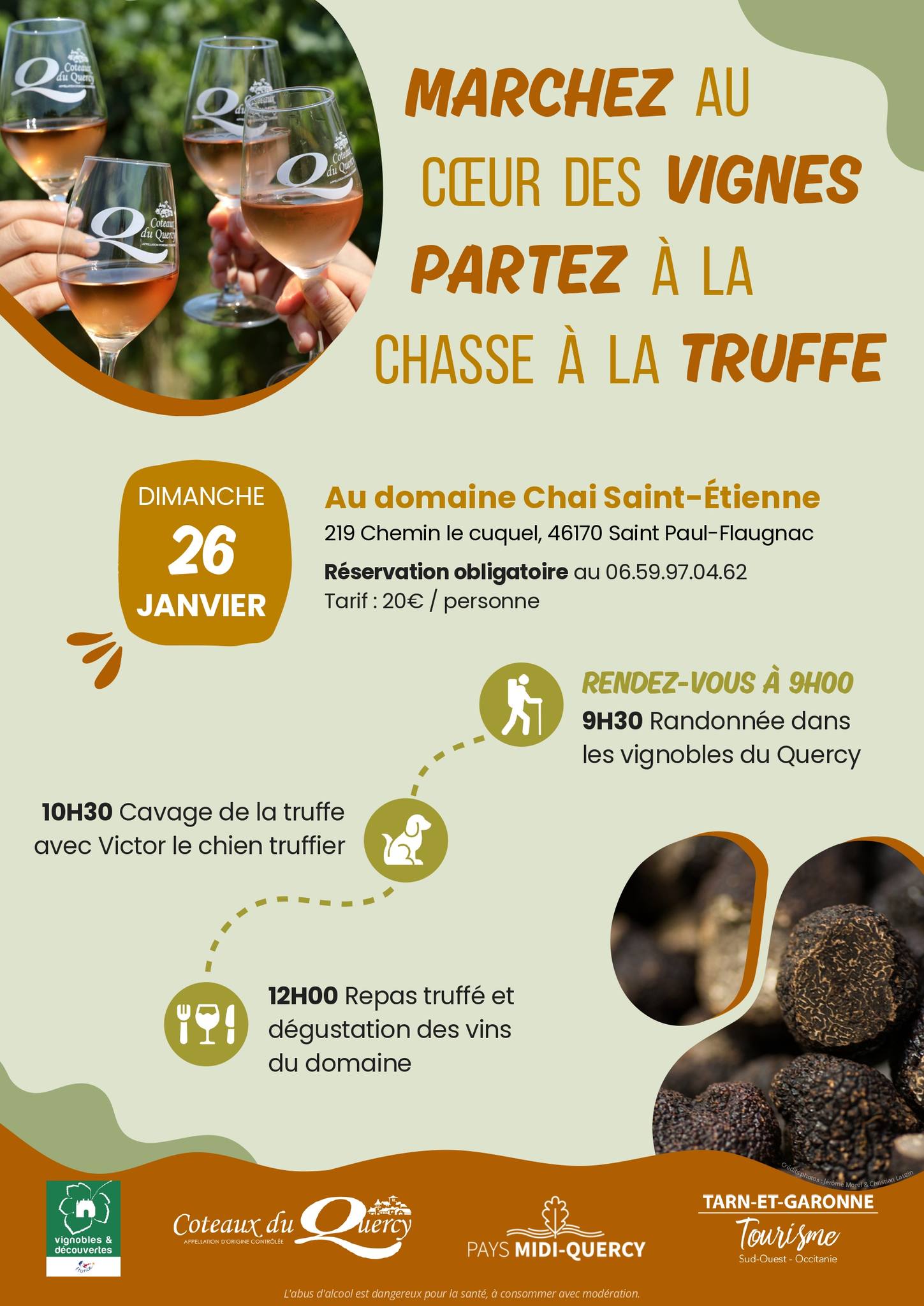 Marchez au cœur des vignes et partez à la chasse à la truffe