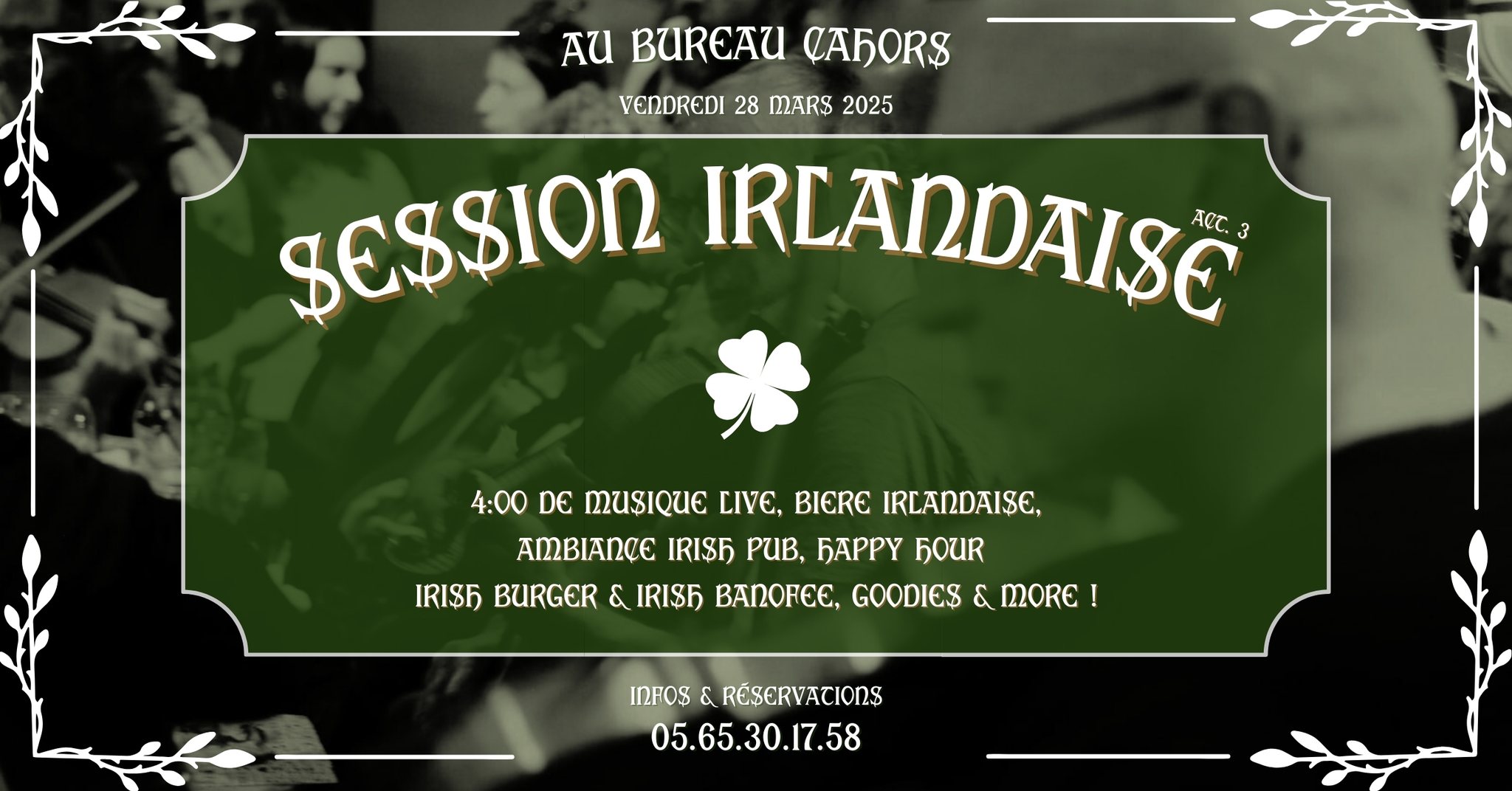 Session de musique irlandaise au Pub Au Bureau