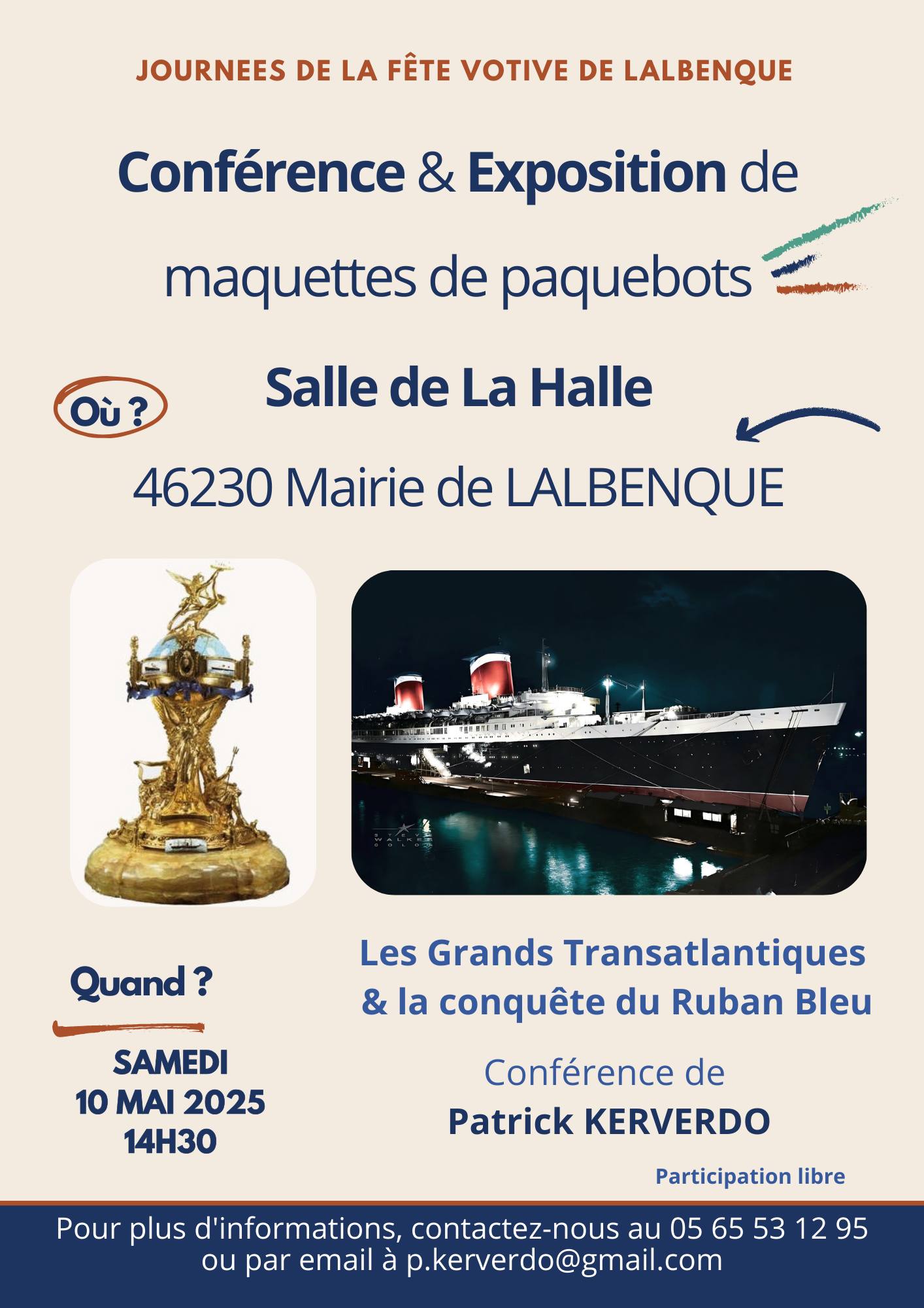 Conférence: "Les grands paquebots transatlantiques et la course au Ruban Bleu"