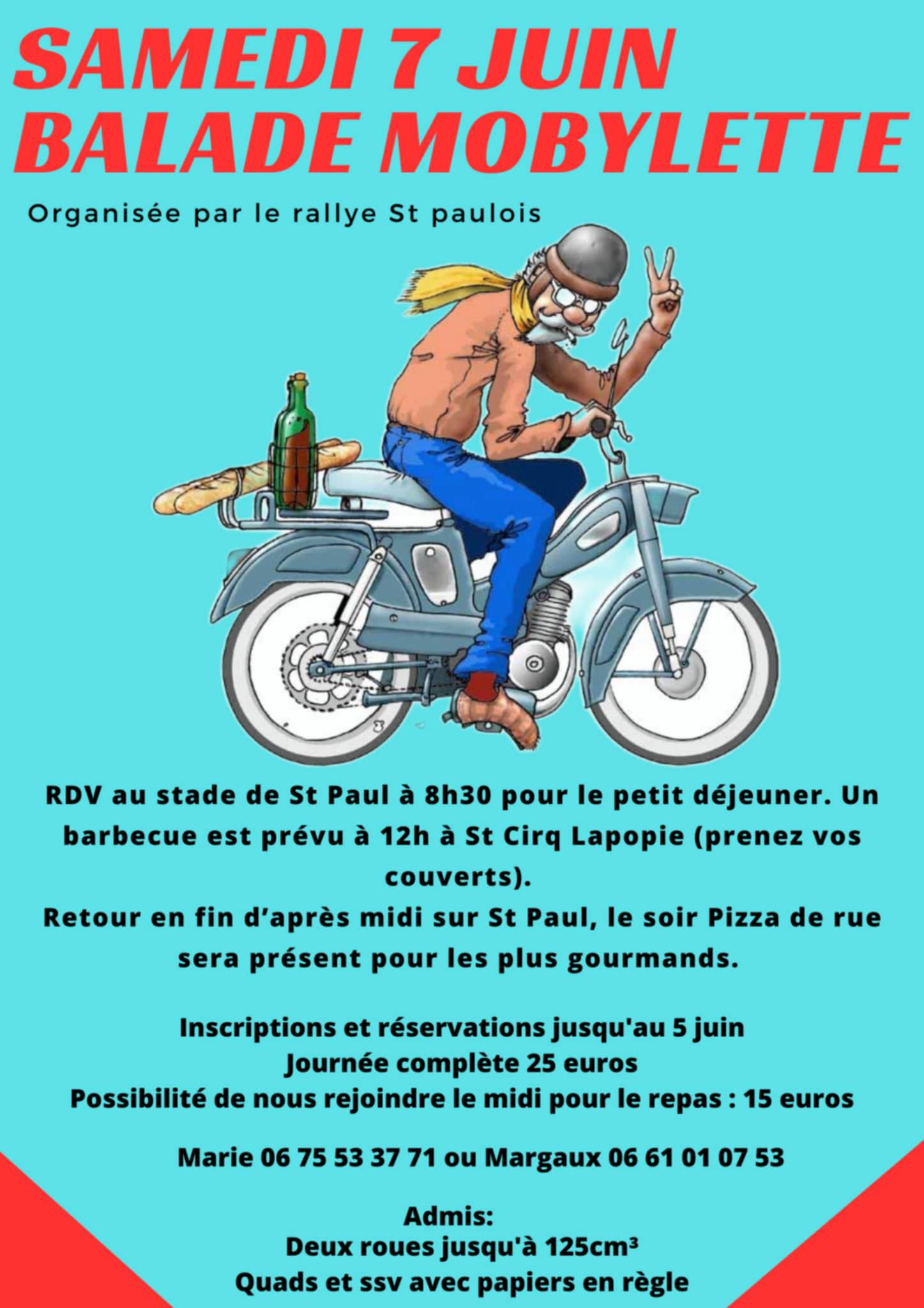 Balade à mobylette à Saint-Paul-Flaugnac