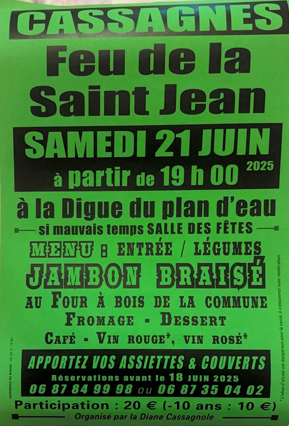 Feu de la Saint-Jean à Cassagnes