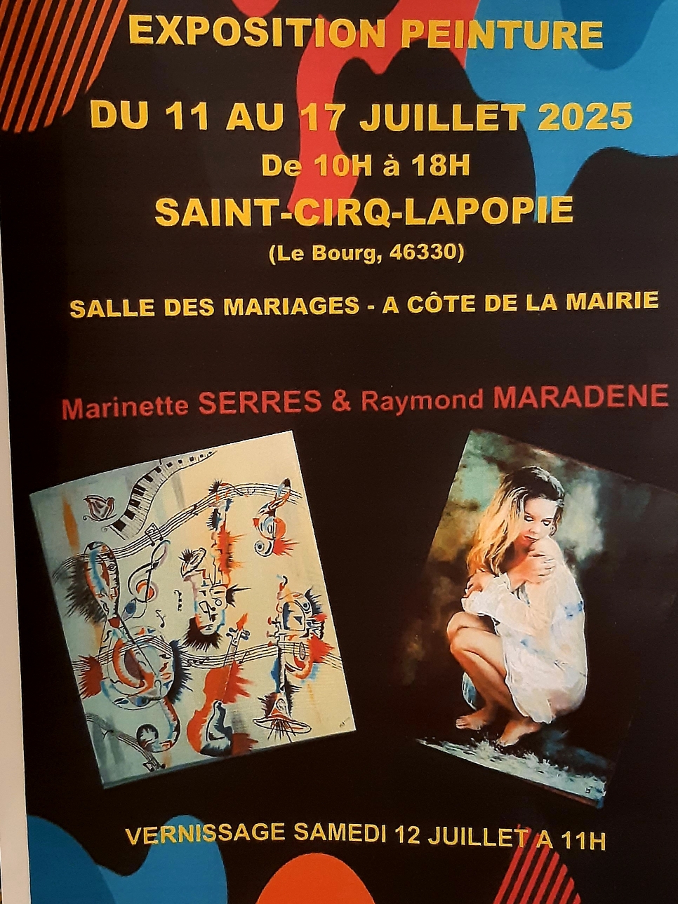 Exposition de peinture à Saint-Cirq-Lapopie