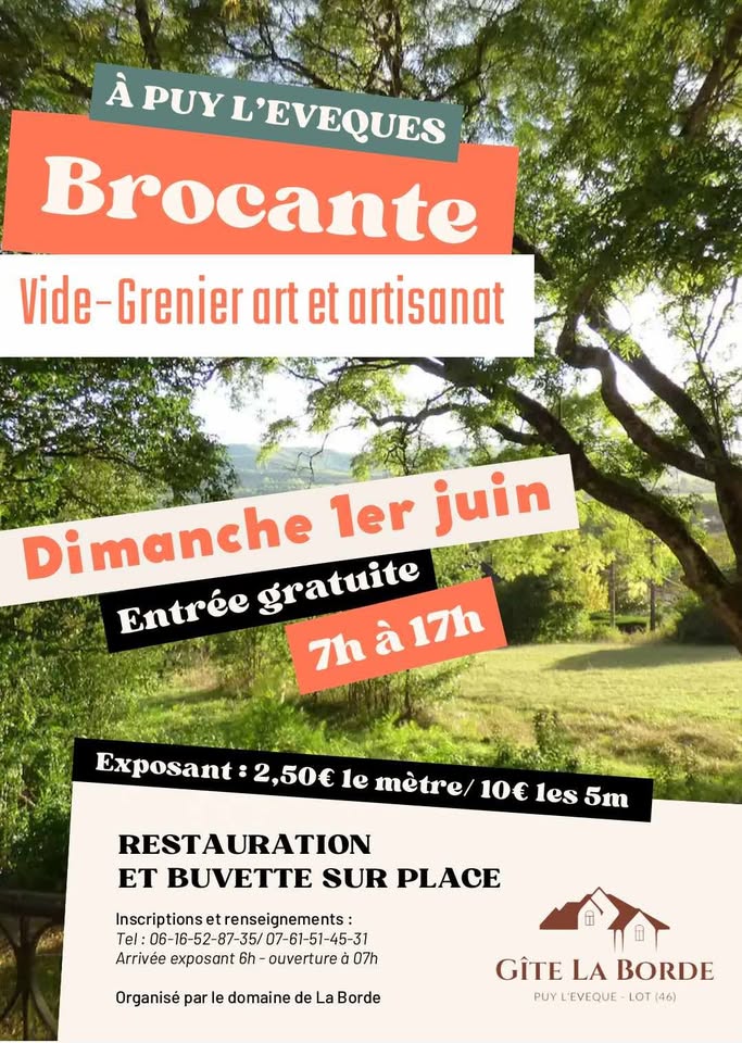 Vide-greniers et brocante au domaine de la Borde à Puy-l'Évêque