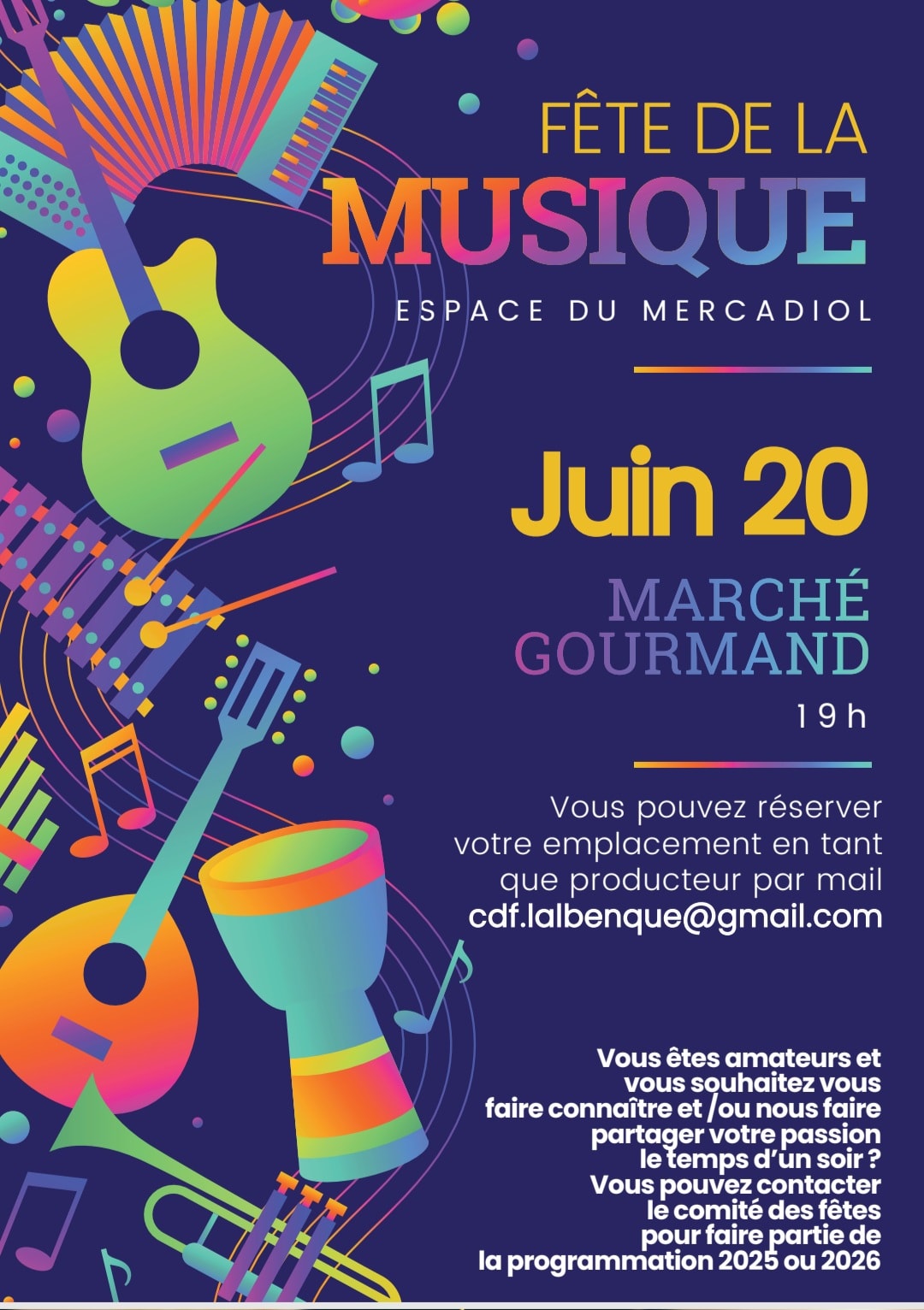 Fête de la musique et marché gourmand à Lalbenque