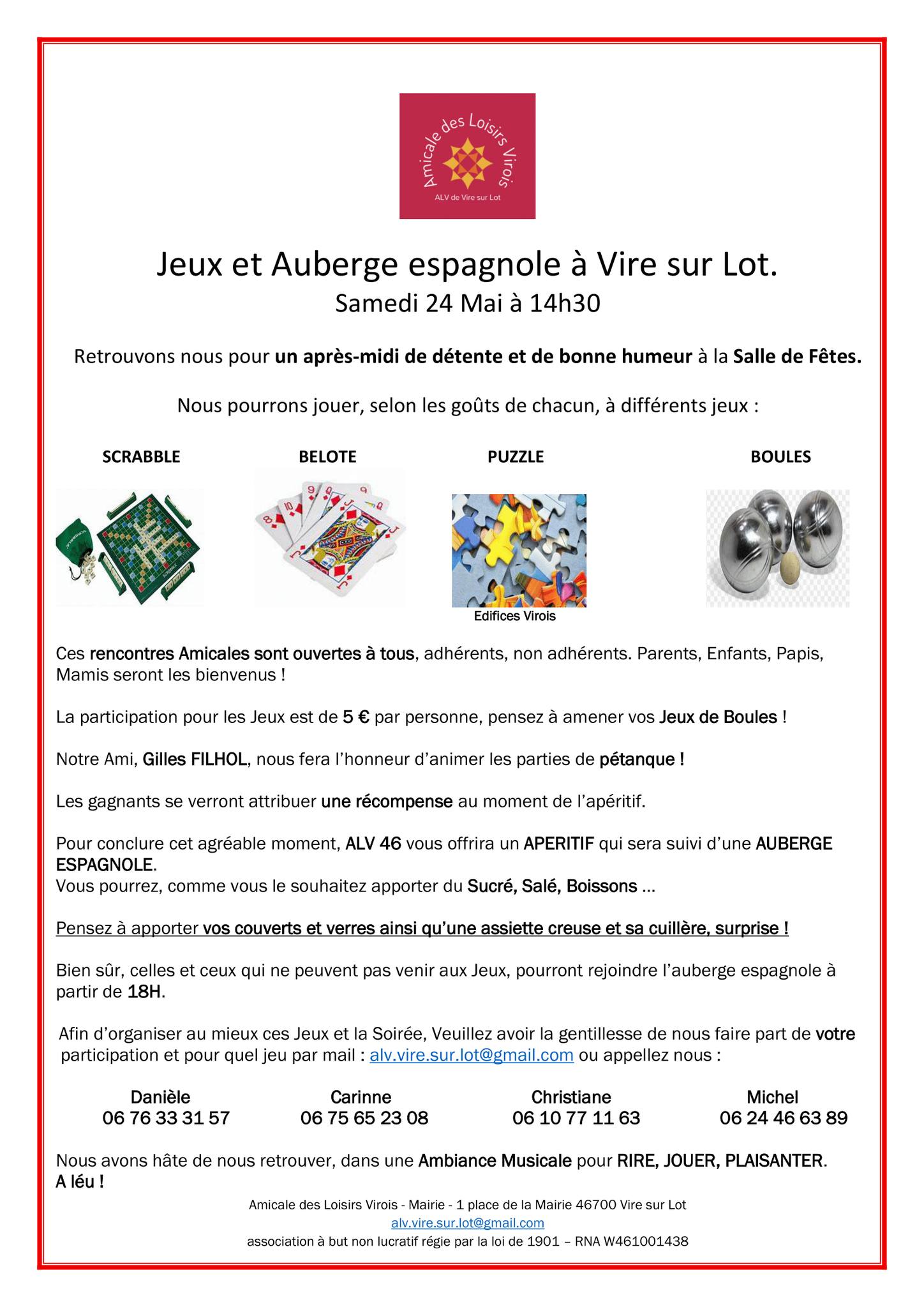 Jeux et auberge espagnole à Vire-sur-Lot