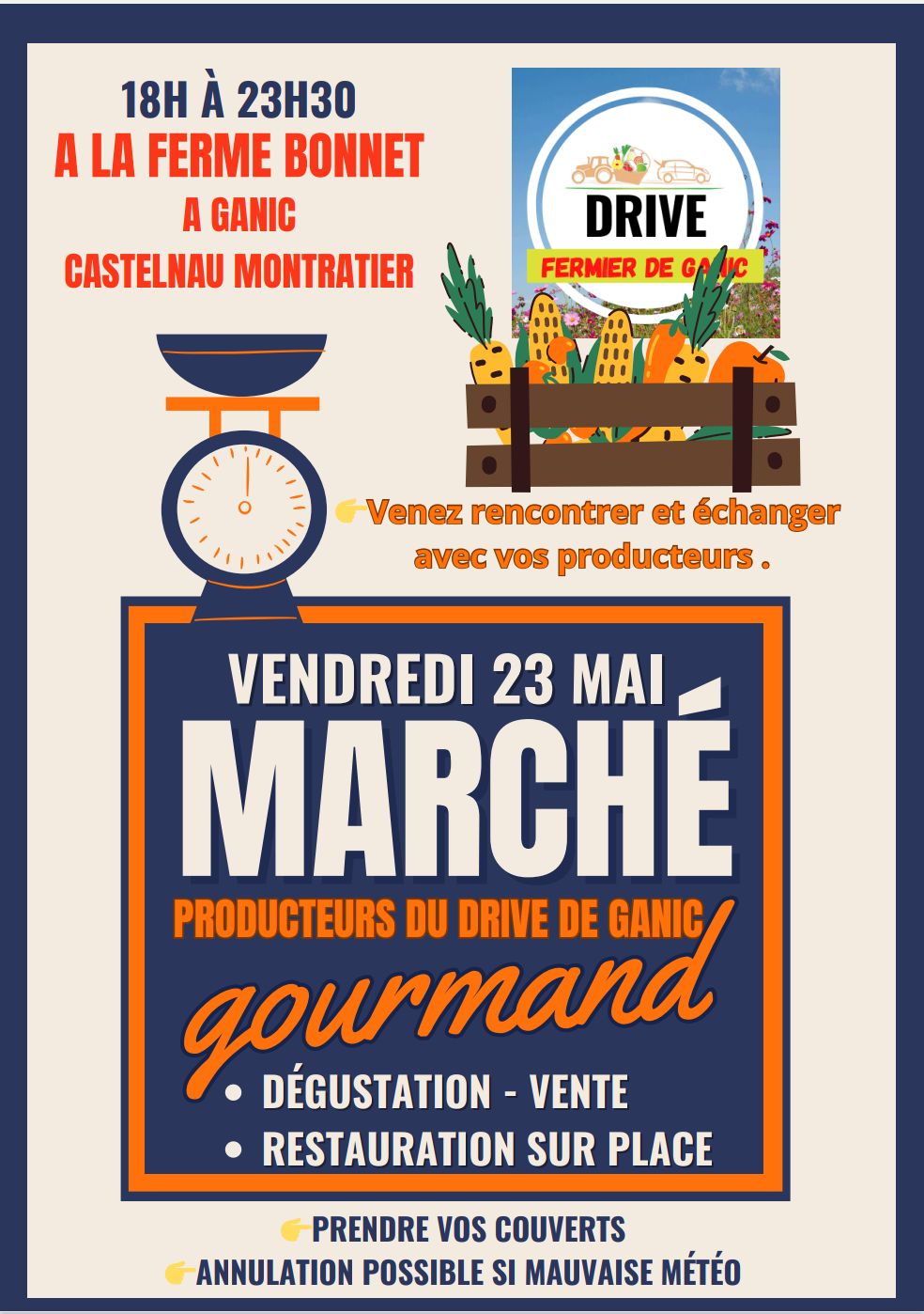 Marché gourmand des producteurs du Drive de Ganic