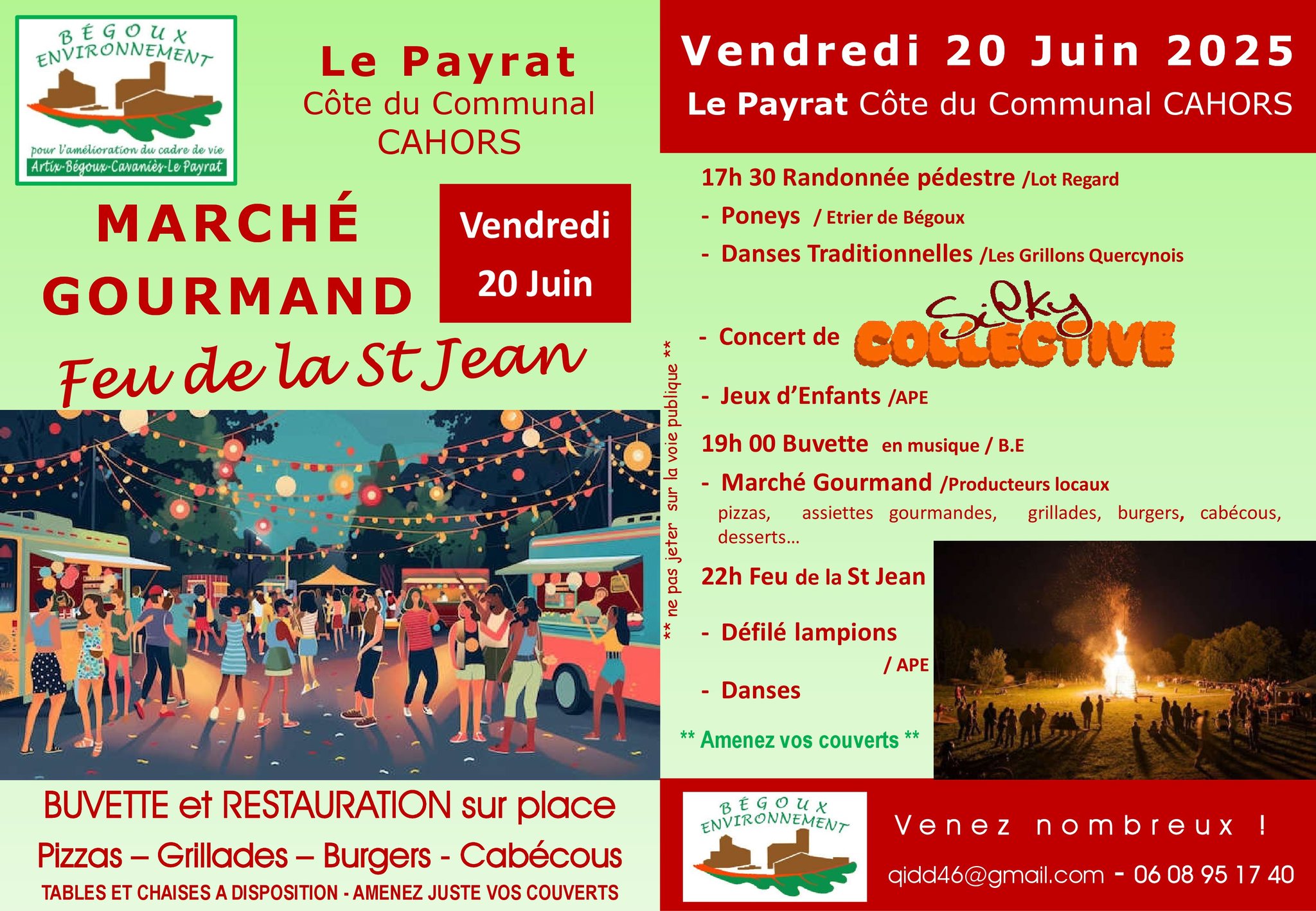 Feu de la Saint Jean et marché gourmand à Bégoux