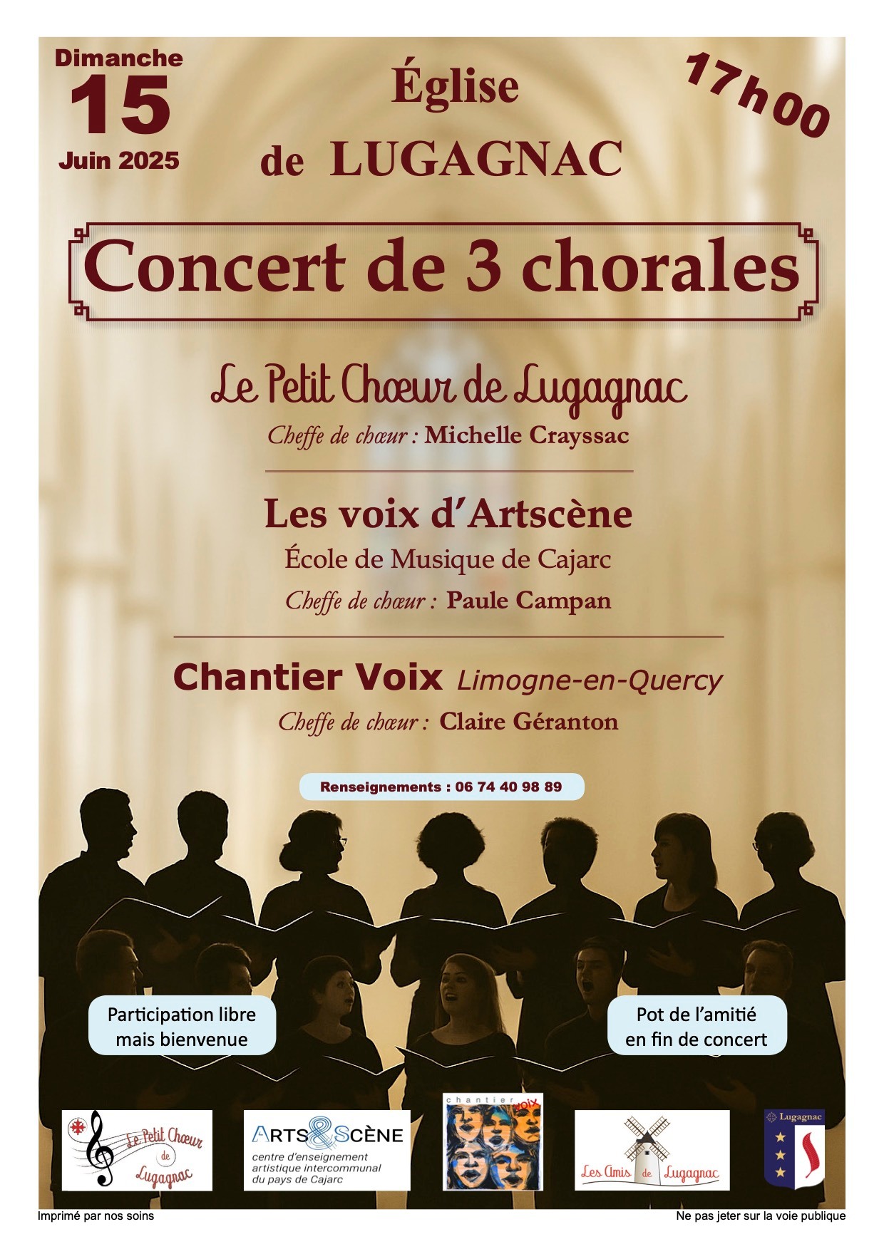 Concert de 3 chorales à Lugagnac