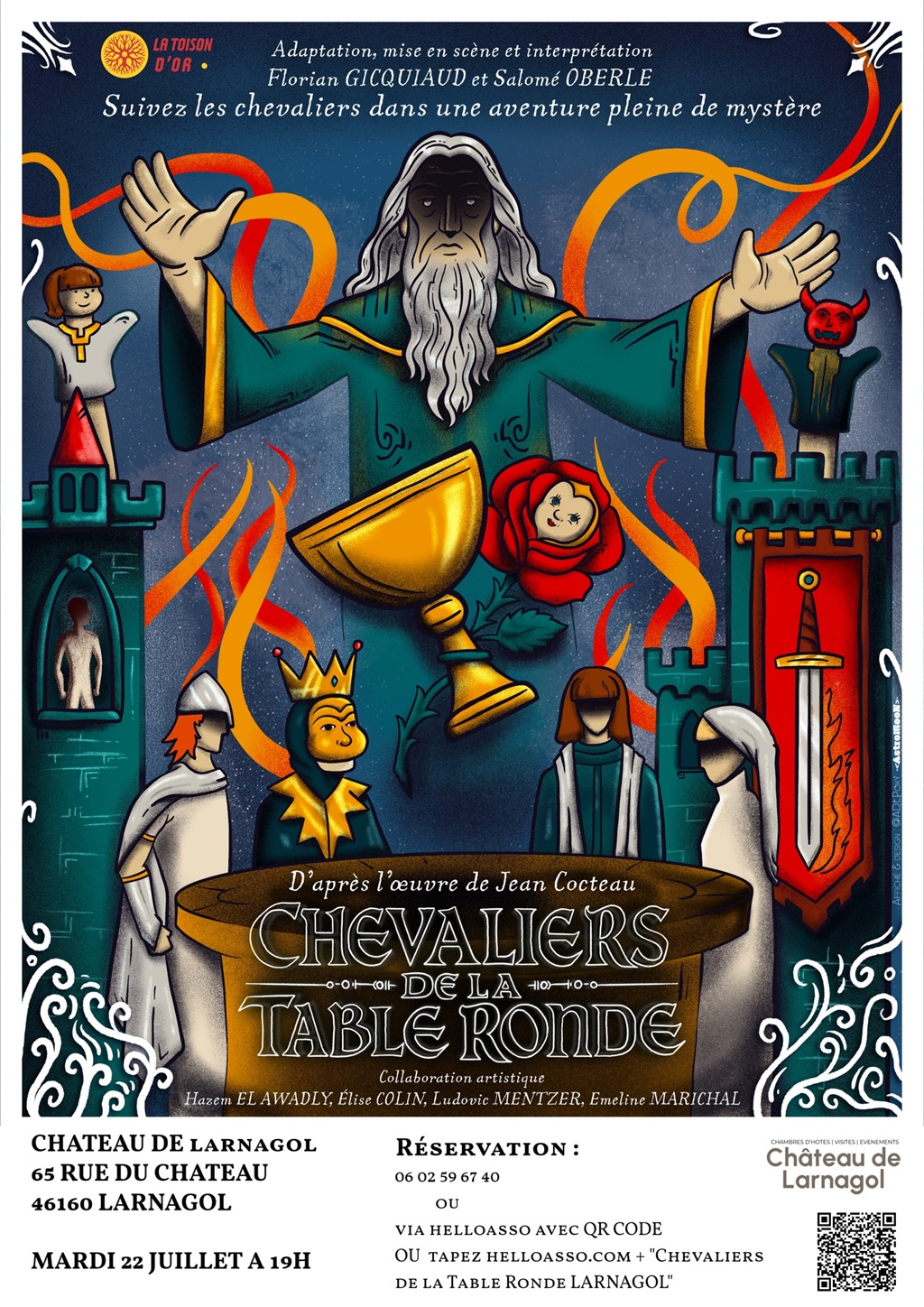 Spectacle au Château de Larnagol, "les Chevaliers de la Table Ronde !"