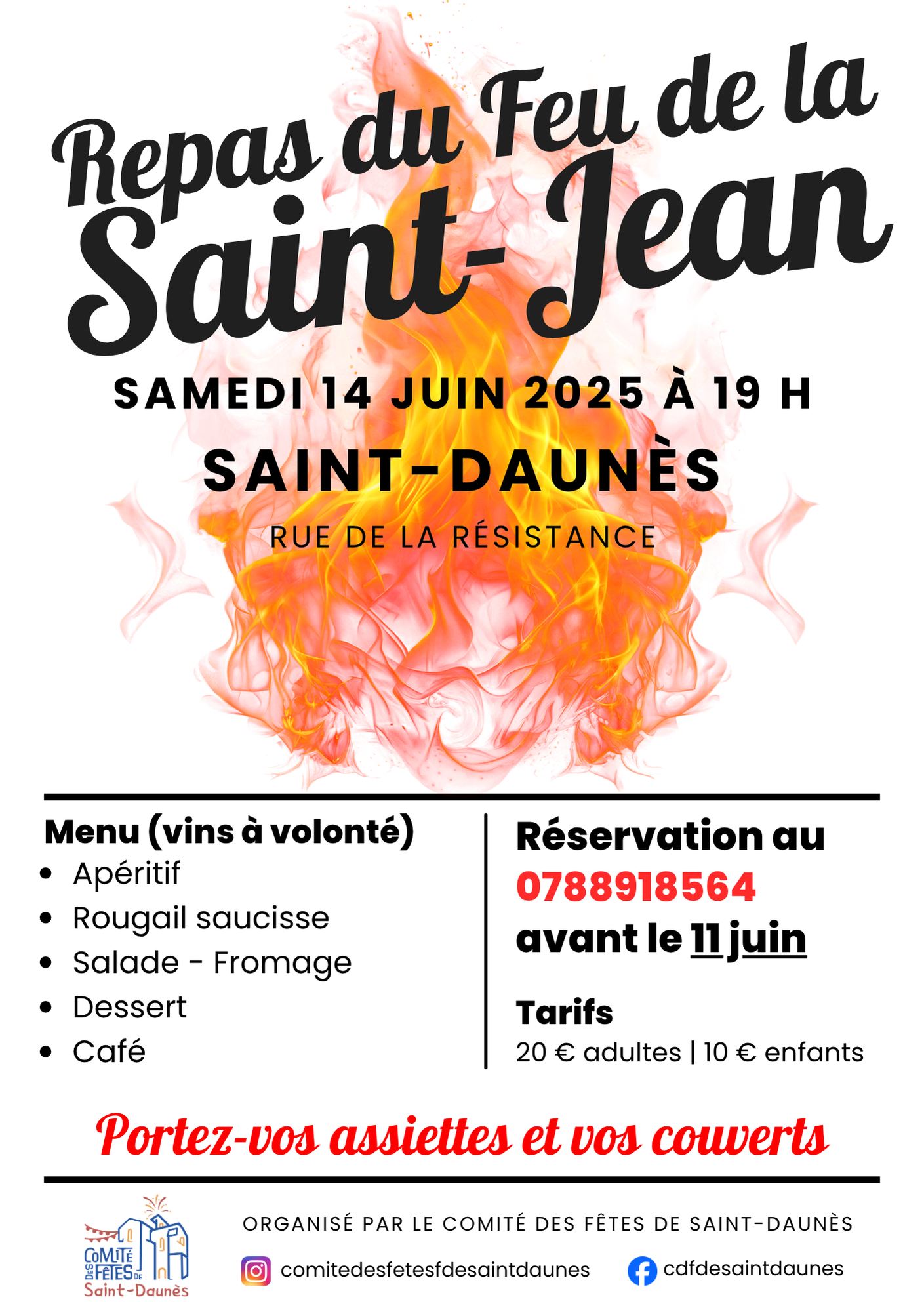 Feu de la Saint-Jean à Saint-Daunès