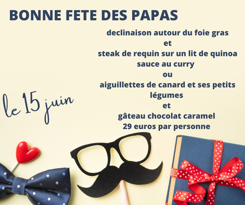 Menu fête des pères au D'Family & Co