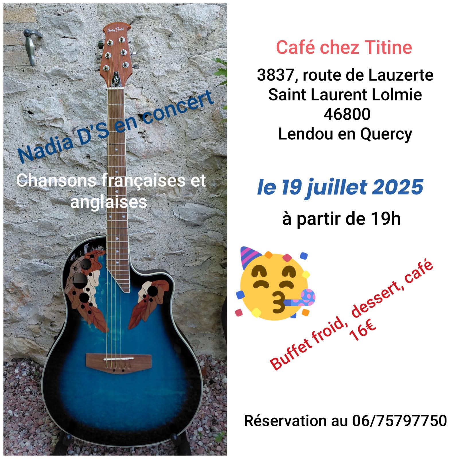 Concert au café Chez Titine: Nadia D'S