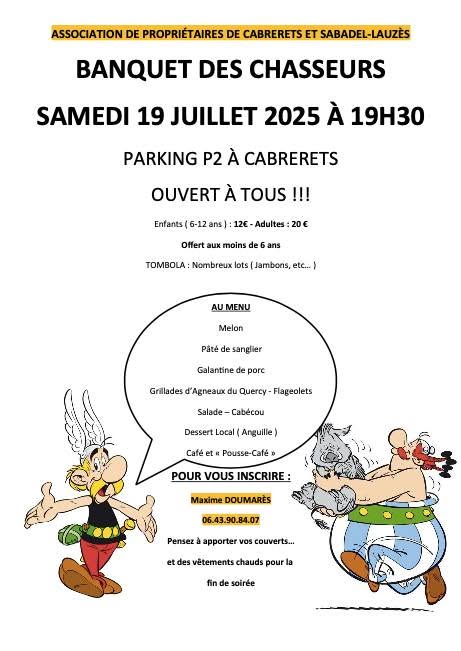 Banquet des chasseurs à Cabrerets