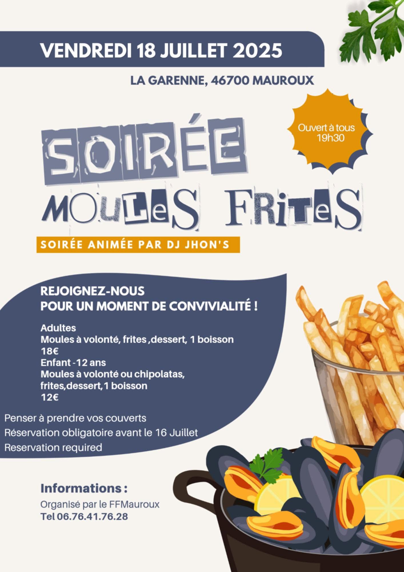 Soirée moules frites à Mauroux